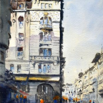 Painting titled "Hot day before Russ…" by Nenad Kojić, Original Artwork, Watercolor