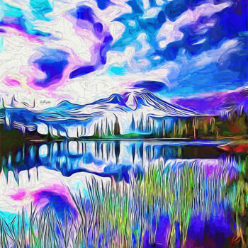 Arte digital titulada "Mountain lake" por Nenad Vasic Kiklop99, Obra de arte original, Pintura Digital