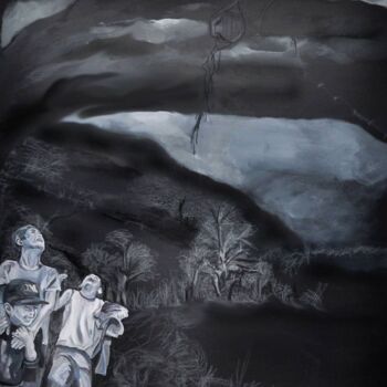 Pintura titulada ""Kite stuck in the…" por Nesrin Yılmaz, Obra de arte original, Acrílico
