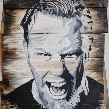 Painting titled "James Hetfield" by Gilles Renaud, Original Artwork, Acrylic