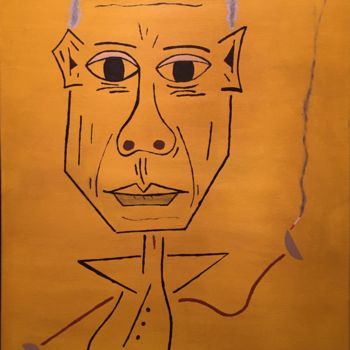Malerei mit dem Titel "Cubiste Avec Clope" von Nicky Jones, Original-Kunstwerk, Acryl