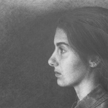 Dessin intitulée "Maria Grazia 3" par Nicola De Luca, Œuvre d'art originale, Graphite Monté sur Autre panneau rigide