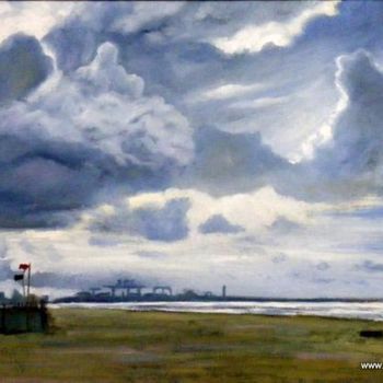 Painting titled "Clouds in the Wind,…" by Nicola D Amelio, Original Artwork, Oil