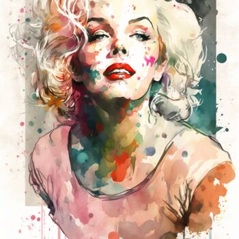 Digital Arts titled "Marilyn Monroe - Wa…" by Nicolas Chammat, Original Artwork, AI generated image
