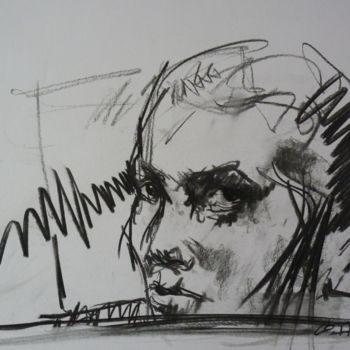 Drawing titled "jack nicholson croq…" by Nicolas Delatronchette, Original Artwork, Charcoal