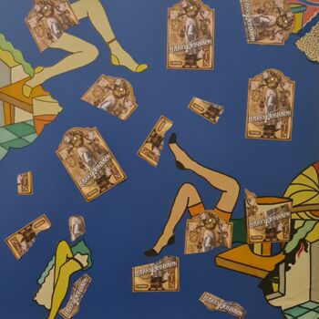 Collages intitulée "Jarry Johnson il qu…" par Nicole Cavazzuti, Œuvre d'art originale, Acrylique