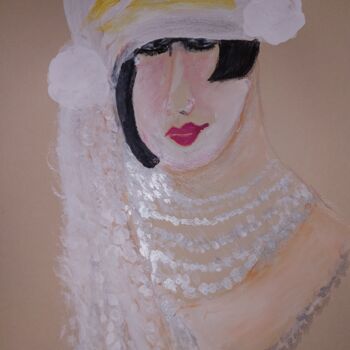 Drawing titled "Mademoiselle Picasso" by Nicole De Pauw, Original Artwork, Watercolor