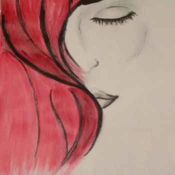 Zeichnungen mit dem Titel "en-rouge." von Nicole De Pauw, Original-Kunstwerk, Pastell