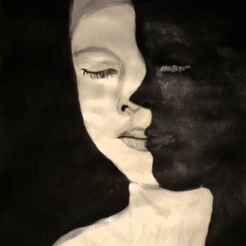 Malarstwo zatytułowany „Deux visages en un” autorstwa Nicole De Pauw, Oryginalna praca, Akryl