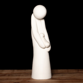 Sculpture titled "Les mains qui berce…" by Nicole Lemieux, Original Artwork, Terra cotta