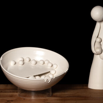 Sculpture intitulée "Bouillon de boules" par Nicole Lemieux, Œuvre d'art originale, Terre cuite