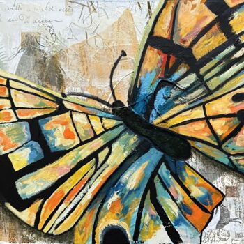 Malerei mit dem Titel "Flutterby" von Nicole Simmons, Original-Kunstwerk, Acryl