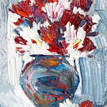 Painting titled "Ice Bouquet" by Nicoleta Stati, Original Artwork, Oil