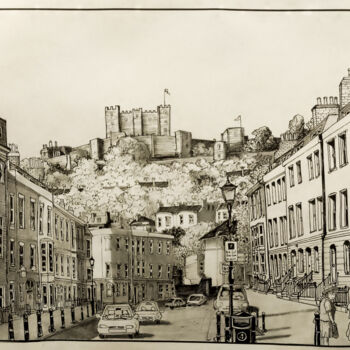 Drawing titled "Castle Street, Dover" by Nicoletta Raineri, Original Artwork, Ink