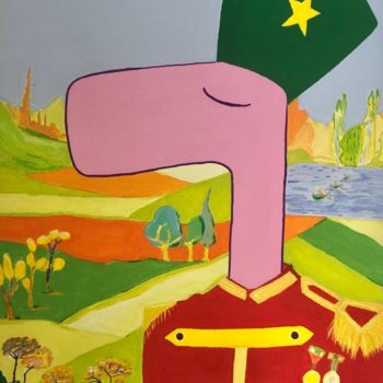 Painting titled "Bandsman Pinko" by Nida Acun, Original Artwork, Acrylic