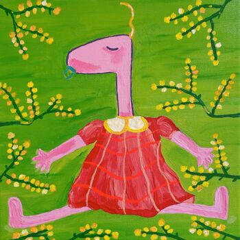 Malarstwo zatytułowany „Mimosa Pinko” autorstwa Nida Acun, Oryginalna praca, Akryl