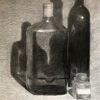 「Glass」というタイトルの描画 Nika Glushkovaによって, オリジナルのアートワーク, 鉛筆