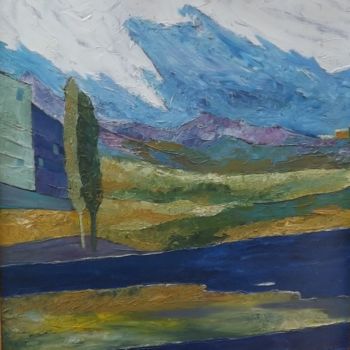 Painting titled "il vento" by Hélène Guinand, Original Artwork, Oil