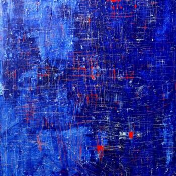 Peinture intitulée "Deep Blue" par Nikko Kali, Œuvre d'art originale