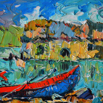 Pittura intitolato "Tolors Lake" da Nikol Aghababyan, Opera d'arte originale, Olio