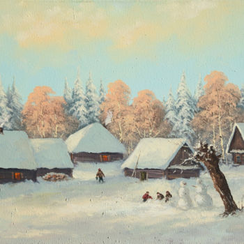 Peinture intitulée "Snow fun" par Nikolay Lyamin, Œuvre d'art originale, Huile