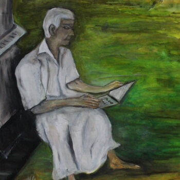 Schilderij getiteld "Peaceful life" door Nilanga Ranasinghe, Origineel Kunstwerk, Olie