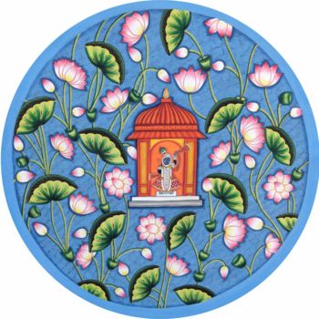 "Shrinathji in Lotus…" başlıklı Tablo Nilesh Soni tarafından, Orijinal sanat, Suluboya