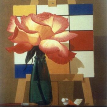 绘画 标题为“Flor para Mondrian…” 由Nilton Mendonça, 原创艺术品, 油