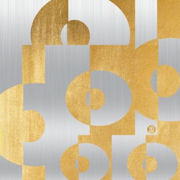 Digitale Kunst getiteld "Gold und Silber 3" door Nina Florence Juncker, Origineel Kunstwerk, Digitaal Schilderwerk
