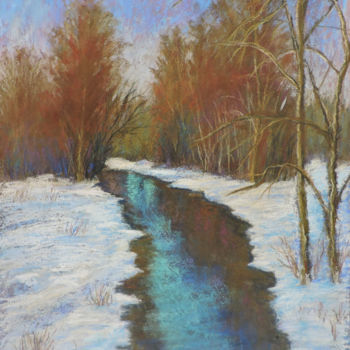 Malarstwo zatytułowany „Winter” autorstwa Nino Gudadze, Oryginalna praca, Pastel