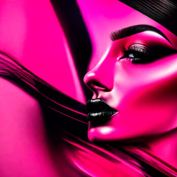 「Pink Power No.1」というタイトルのデジタルアーツ Ninnによって, オリジナルのアートワーク, AI生成画像
