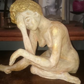Sculpture intitulée "Noline pose nue (mo…" par Chrysanthou, Œuvre d'art originale, Argile