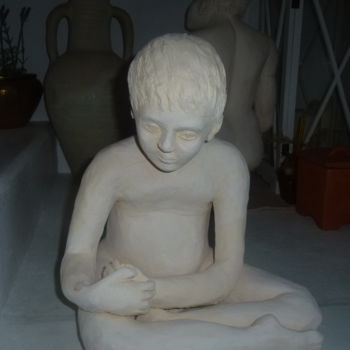 "Portrait enfant (mo…" başlıklı Heykel Chrysanthou tarafından, Orijinal sanat, Kil