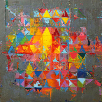 Malarstwo zatytułowany „Abstract-188 Cosmic…” autorstwa Nivas Kanhere, Oryginalna praca, Olej
