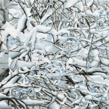 Dibujo titulada "SNOWY BRANCHES" por Nives Palmić, Obra de arte original, Carbón
