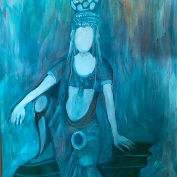 Pintura intitulada "Bathing in Turquoise" por Njoy, Obras de arte originais, Óleo