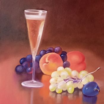 Peinture intitulée ",,nature morte avec…" par Nina Napkhaniuk, Œuvre d'art originale, Huile