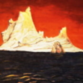 Painting titled "iceberg" by Daniel Nobécourt, Original Artwork, Oil