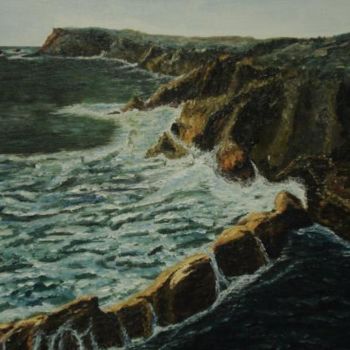 Painting titled "Cote bretonne" by Daniel Nobécourt, Original Artwork, Oil