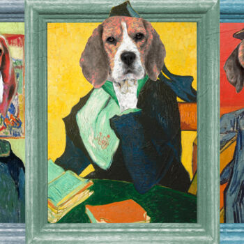 Peinture intitulée "Beagle Portrait Van…" par Nobilitydogs, Œuvre d'art originale, Peinture numérique