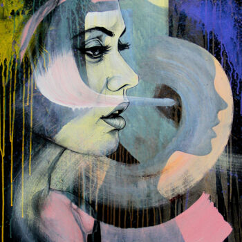 Peinture intitulée "Woman's shadow" par Art De Noé, Œuvre d'art originale, Acrylique