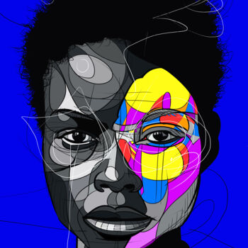 Grafika cyfrowa / sztuka generowana cyfrowo zatytułowany „Colormask” autorstwa Art De Noé, Oryginalna praca, Malarstwo cyfro…