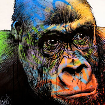 Painting titled "GORILLA" by Art De Noé, Original Artwork, Acrylic