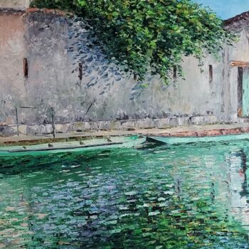 Painting titled "Nego Chin à L'Isle…" by Noelle Huin, Original Artwork, Oil