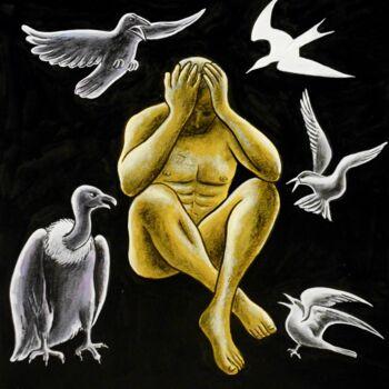 Ζωγραφική με τίτλο "Joachim's Shame (MM…" από Noël Van Hoof, Αυθεντικά έργα τέχνης, Ακουαρέλα