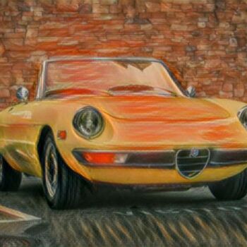 Digital Arts titled "Alfa romeo scream" by Nooebstro, Original Artwork, Digital Painting