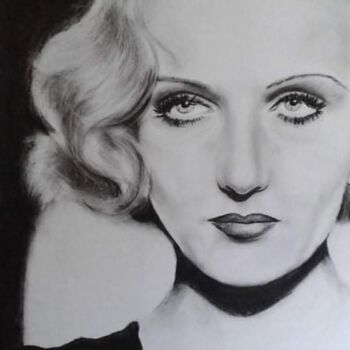 Dessin intitulée "Carole Lombard" par Norel, Œuvre d'art originale, Fusain