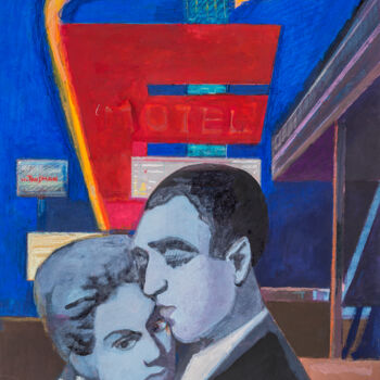 Peinture intitulée "Couple mythique" par Norma Trosman, Œuvre d'art originale, Tempera Monté sur Carton