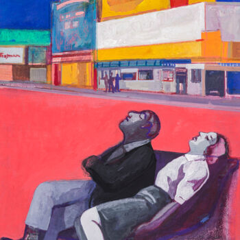 Painting titled "Couple mythique. M.…" by Norma Trosman, Original Artwork, Tempera Mounted on Wood Panel