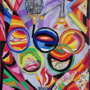绘画 标题为“La flamme olympique…” 由Nororaja Peinturalhuile, 原创艺术品, 油
